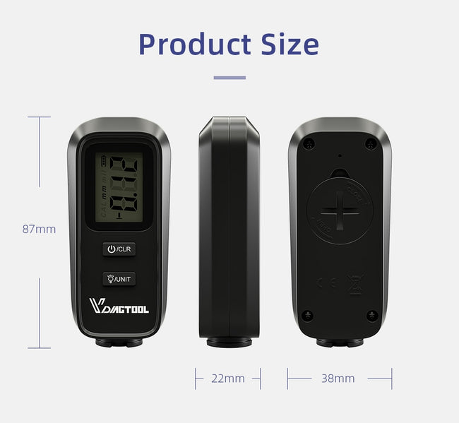VDIAGTOOL VC-100 Car Thickness Gauge Meter Digital Paint Films For Car Paint Tester LCD Backlight Thickness Coating Meter