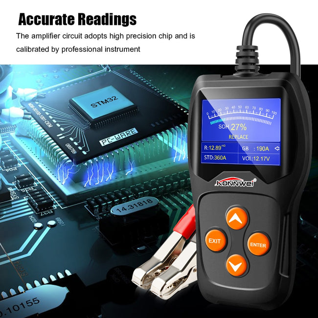 KW600 testeur de batterie de voiture 12 V 100 à 2000CCA 12 Volts outils de batterie pour le Diagnostic de charge de démarrage rapide de voiture