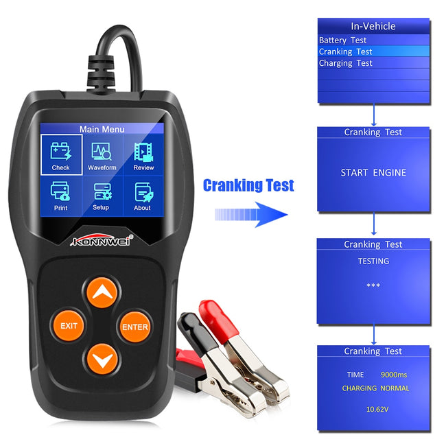 KW600 testeur de batterie de voiture 12 V 100 à 2000CCA 12 Volts outils de batterie pour le Diagnostic de charge de démarrage rapide de voiture