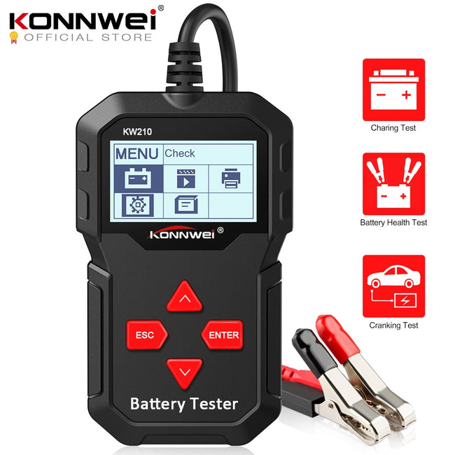 KW210 automatic smart 12V Car Battery Tester Auto Battery Analyzer 100–  DEKEO